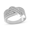 Thumbnail Image 1 of Diamond Crossover Multi-Row Fashion Ring 1/8 ct tw Sterling Silver