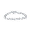 Thumbnail Image 1 of Diamond Bypass Link Bracelet 3/8 ct tw Sterling Silver 7&quot;