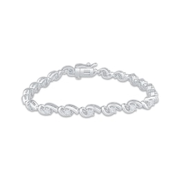 Diamond Bypass Link Bracelet 3/8 ct tw Sterling Silver 7&quot;