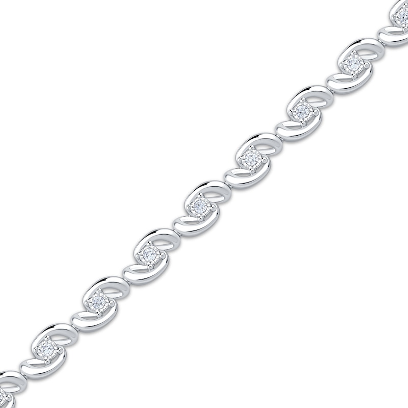 Main Image 2 of Diamond Bypass Link Bracelet 3/8 ct tw Sterling Silver 7&quot;