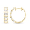 Thumbnail Image 1 of Diamond Stripe Hoop Earrings 1/6 ct tw 10K Yellow Gold