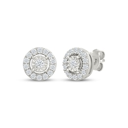 Lab-Grown Diamonds by KAY Halo Stud Earrings 1/4 ct tw Sterling Silver