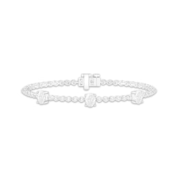 Oval-Cut Diamond Station Bracelet 2 ct tw 14K White Gold 7&quot;