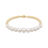 Thumbnail Image 1 of Cultured Pearl & Bead Bracelet 14K Yellow Gold 7.25&quot;