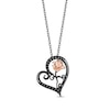 Thumbnail Image 1 of Disney Treasures The Nightmare Before Christmas Black Diamond Necklace 1/6 ct tw Sterling Silver & 10K Rose Gold 19&quot;