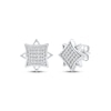 Thumbnail Image 1 of Multi-Diamond Eight-Point Star Stud Earrings 1/4 ct tw 10K White Gold