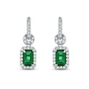 Thumbnail Image 2 of Emerald Dangle Earrings 1/6 ct tw Diamonds 10K White Gold