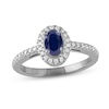 Thumbnail Image 1 of Blue Sapphire & Diamond Ring 1/5 ct tw 10K White Gold