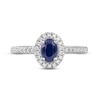 Thumbnail Image 3 of Blue Sapphire & Diamond Ring 1/5 ct tw 10K White Gold