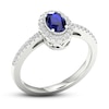 Thumbnail Image 4 of Blue Sapphire & Diamond Ring 1/5 ct tw 10K White Gold