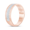 Thumbnail Image 2 of Men's Diamond Two-Row Sandblasted Wedding Band 1/2 ct tw 10K Rose Gold