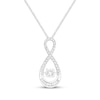 Thumbnail Image 1 of Unstoppable Love Round & Baguette-Cut Diamond Infinity Necklace 1/2 ct tw 10K White Gold 19&quot;