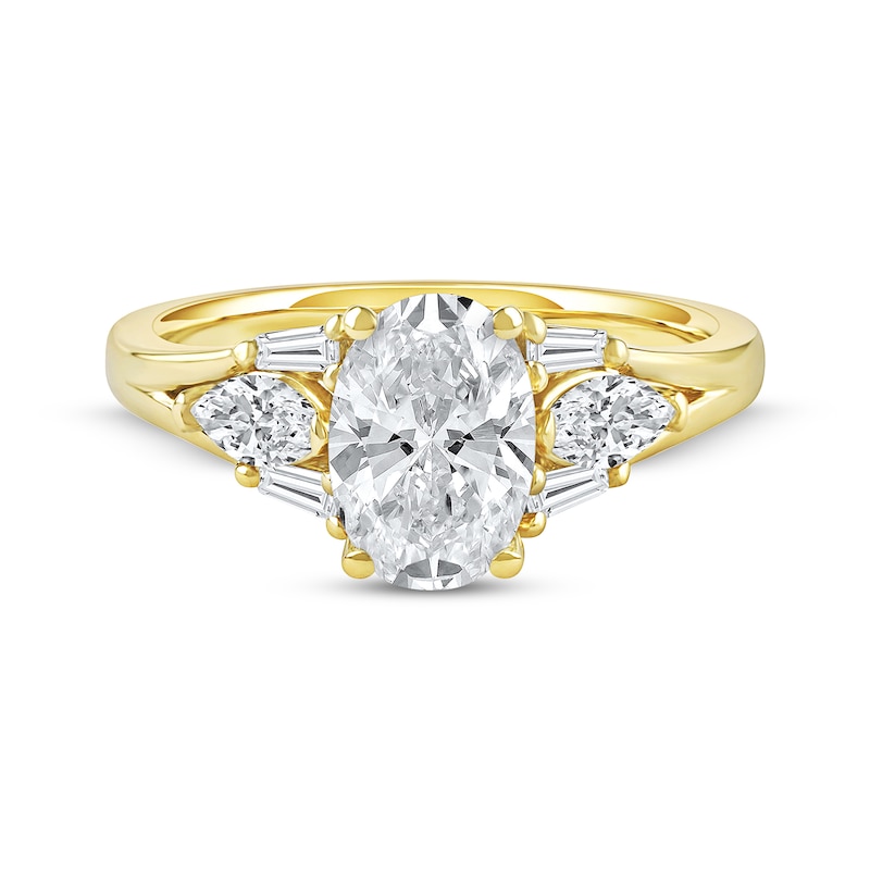 Main Image 3 of Lab-Grown Diamonds by KAY Oval-Cut Engagement Ring 2 ct tw 14K Yellow Gold