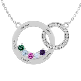 Birthstone Family & Mother's Necklace (1-5 Stones and Lines)