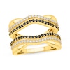 Thumbnail Image 1 of Black & White Diamond Contoured Enhancer Ring 3/4 ct tw 14K Yellow Gold