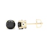 Thumbnail Image 3 of Round-cut Black Diamond Solitaire Stud Earrings 2 ct tw 10K Yellow Gold