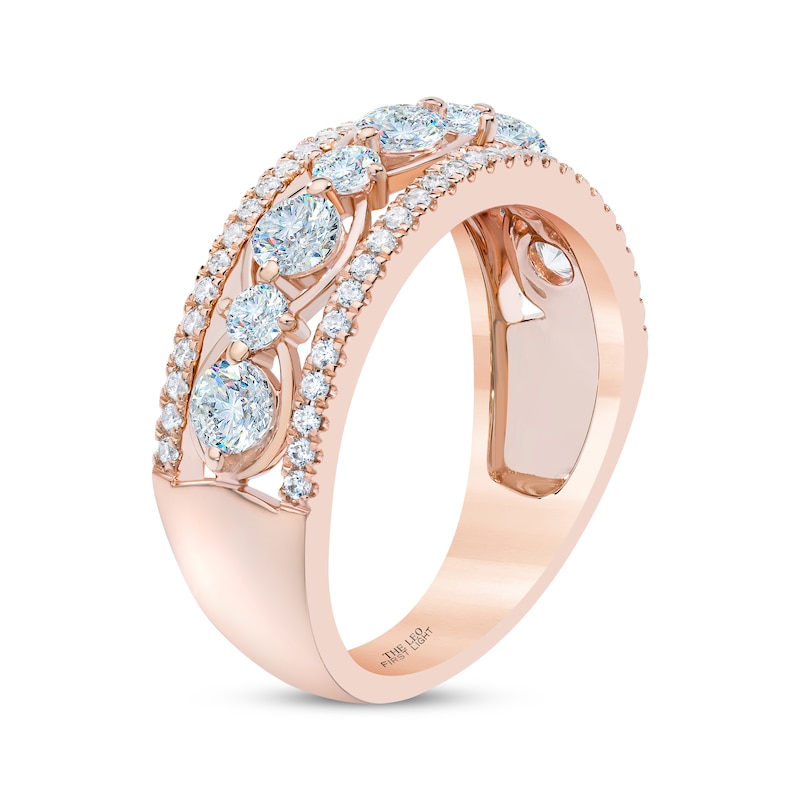 Main Image 2 of THE LEO First Light Diamond Anniversary Ring 1-1/4 ct tw 14K Rose Gold