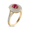 Thumbnail Image 2 of Greenland Rubies Collection Oval-Cut Natural Ruby & Lab-Grown Diamond Ring 5/8 ct tw 14K Yellow Gold