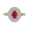 Thumbnail Image 3 of Greenland Rubies Collection Oval-Cut Natural Ruby & Lab-Grown Diamond Ring 5/8 ct tw 14K Yellow Gold