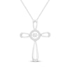 Thumbnail Image 1 of Unstoppable Love Diamond Cross Necklace 1/10 ct tw Sterling Silver 19&quot;