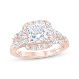 Monique Lhuillier Bliss Princess-Cut Lab-Created Diamond Halo Engagement Ring 2-3/8 ct tw 18K Rose Gold