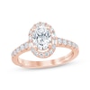 Thumbnail Image 1 of Monique Lhuillier Bliss Oval-Cut Lab-Grown Diamond Halo Engagement Ring 1-1/2 ct tw 18K Rose Gold