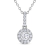 Thumbnail Image 1 of THE LEO Diamond Halo Drop Necklace 1/2 ct tw 14K White Gold 19&quot;