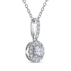 Thumbnail Image 2 of THE LEO Diamond Halo Drop Necklace 1/2 ct tw 14K White Gold 19&quot;