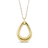 Thumbnail Image 0 of Puff Open Teardrop Necklace 14K Yellow Gold 18"