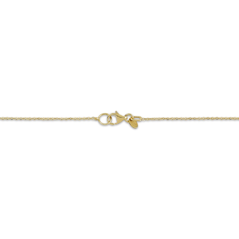 Puff Open Teardrop Necklace 14K Yellow Gold 18"