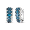 Thumbnail Image 1 of Le Vian Waterfall Oval-Cut Blue Topaz Hoop Earrings 3/8 ct tw Diamonds 14K Vanilla Gold