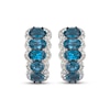 Thumbnail Image 1 of Le Vian Waterfall Oval-Cut Blue Topaz Hoop Earrings 3/8 ct tw Diamonds 14K Vanilla Gold