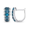 Thumbnail Image 3 of Le Vian Waterfall Oval-Cut Blue Topaz Hoop Earrings 3/8 ct tw Diamonds 14K Vanilla Gold