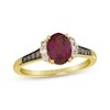 Thumbnail Image 1 of Le Vian Oval-Cut Garnet Ring 1/5 ct tw Diamonds 14K Honey Gold