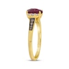 Thumbnail Image 2 of Le Vian Oval-Cut Garnet Ring 1/5 ct tw Diamonds 14K Honey Gold