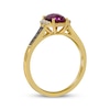 Thumbnail Image 3 of Le Vian Oval-Cut Garnet Ring 1/5 ct tw Diamonds 14K Honey Gold