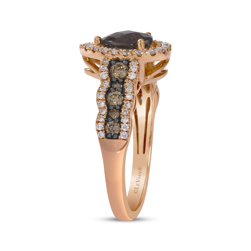 Le Vian Chocolate Waterfall Quartz Ring 5/8 ct tw Diamonds 14K Strawberry Gold