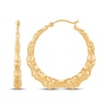 Thumbnail Image 2 of Bamboo Hoop Earrings 32mm 10K Yellow Gold