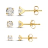 Thumbnail Image 0 of Cubic Zirconia Solitaire Stud Earrings Three-Pair Set 14K Yellow Gold