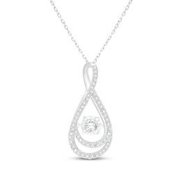 Unstoppable Love Diamond Twist Frame Necklace 1/2 ct tw 10K White Gold 18&quot;