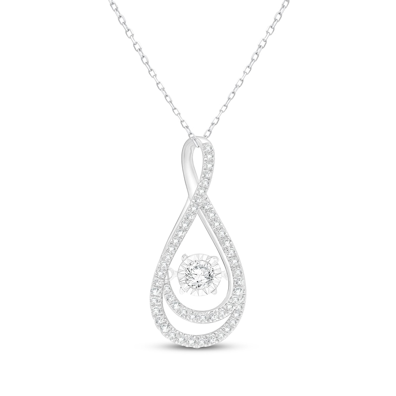 Main Image 1 of Unstoppable Love Diamond Twist Frame Necklace 1/2 ct tw 10K White Gold 18&quot;