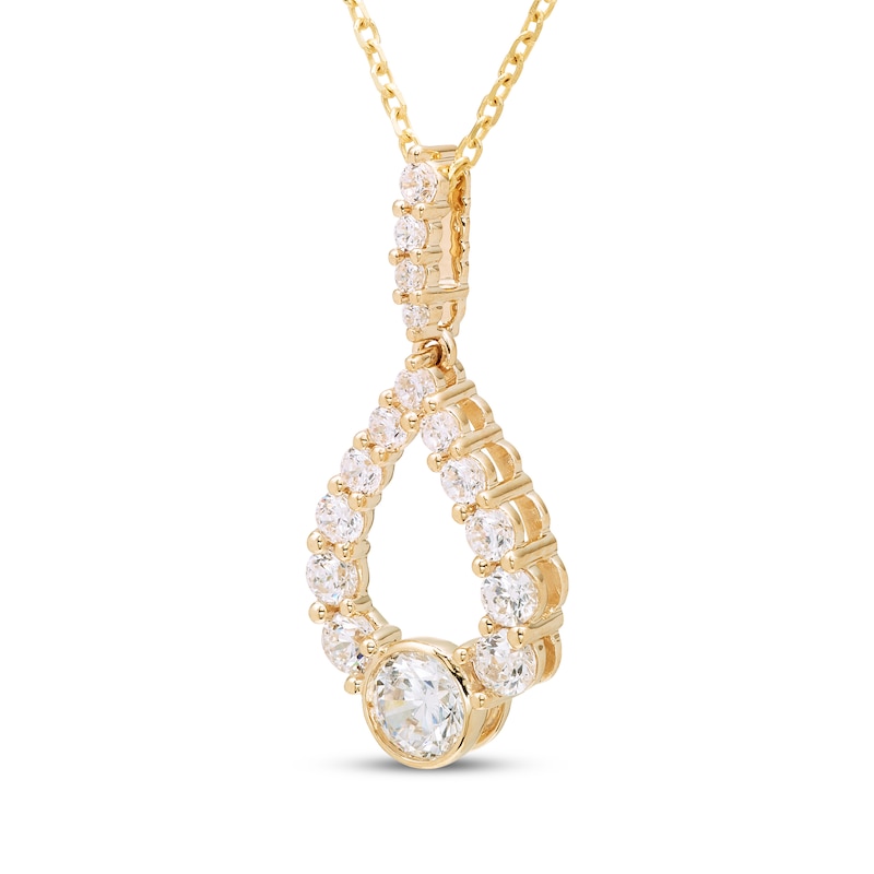 Milestones Diamond Teardrop Necklace 1 ct tw 10K Yellow Gold 18"