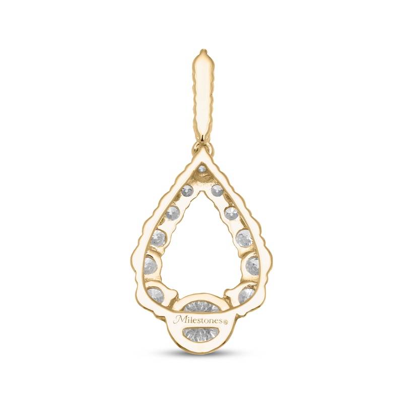 Main Image 4 of Milestones Diamond Teardrop Necklace 1 ct tw 10K Yellow Gold 18&quot;