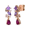 Thumbnail Image 1 of Le Vian Pretty in Pink Rhodolite Garnet, Amethyst & Morganite Earrings 1/6 ct tw Diamonds 14K Strawberry Gold