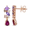 Thumbnail Image 3 of Le Vian Pretty in Pink Rhodolite Garnet, Amethyst & Morganite Earrings 1/6 ct tw Diamonds 14K Strawberry Gold