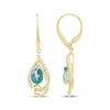 Thumbnail Image 3 of Pear-Shaped Oceanic Blue Topaz & Diamond Dangle Earrings 1/5 ct tw 10K Yellow Gold