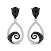 Thumbnail Image 2 of Disney Treasures The Nightmare Before Christmas Black Onyx & Diamond Dangle Earrings 1/6 ct tw Sterling Silver