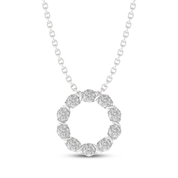 THE LEO Diamond Twist Circle Necklace 1/2 ct tw 14K White Gold 19&quot;