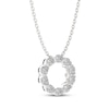 Thumbnail Image 2 of THE LEO Diamond Twist Circle Necklace 1/2 ct tw 14K White Gold 19&quot;