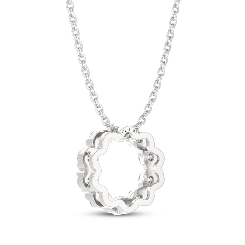 Main Image 3 of THE LEO Diamond Twist Circle Necklace 1/2 ct tw 14K White Gold 19&quot;